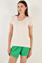 V-Neck Relaxed Fit Slit Blouse Women's Bluz 5862000 - 4