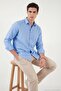 Cotton and Linen Blend Regular Fit Classic Collar Long Sleeve Shirt Men's Shirt Cf26S1210134 - 6