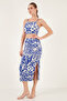 Slim Fit Rope Strap Slit Midi Top and Bottom Set Women's Set 5865726 - 3