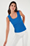 Slim Fit Thick Strap Lace Square Neck Wrinkled Tank Top Women's Tank Top 5864979 - 5