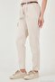 Stretch Cotton Regular Fit High Waist Straight Short Leg Belted Trousers Women's Pants 668Yp5335 - 4