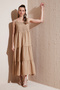 Relaxed Fit Flounced Long Dress Women's Dress 611El010 - 2
