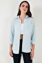 Regular Fit Long Sleeve Pocketed Striped Shirt Women's Shirt 6772895 - 6