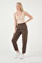 Relaxed Fit High Waist Narrow Leg Trousers Women's Pants 668Yp5456 - 3
