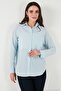 Regular Fit Long Sleeve Pocketed Striped Shirt Women's Shirt 6772895 - 5