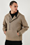 Cotton Slim Fit Kangaroo Pocket Zipper Detailed Hooded Collar Sweat Men's Sweat 575707 - 3