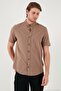 Linen Look Prevailing Collar Short Sleeve 100% Cotton Shirt Men's SHIRT CF21S113899 - 6