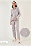 Regular Fit Shirt Collar Front Buttoned Fleece Pajama Set Women's Pajama Set 6571009W4 - 2