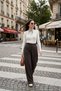 Wide Leg High Waist Wide Leg Pleated Trousers Women's Pants 6923871