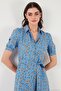 Patterned Regular Fit Slit Midi Length Belted Shirt Dress Women's Dress 6782106 - 4
