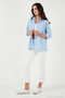 Cotton Regular Fit Shirt with Cut-Out Slit Detail Women's Shirt 6772920 - 3