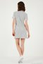 Striped Slim Fit Mini Length Buttoned Polo Neck Short Sleeve Dress Women's Dress 5866151 - 8
