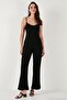 Regular Fit Round Neck Strappy Wide Leg Jumpsuit Women's Jumpsuit 5866147 - 6