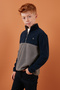 Soft Textured Half Zipper Color Block Stand Collar Fleece Unisex Children's POLAR 5905004 - 2