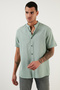 Linen Look Collar Short Sleeve 100% Cotton Shirt Men's Shirt Cf21s113899 - 5