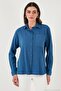 Regular Fit Single Pocket Short Front Long Back Crinkle Shirt Women's Shirt 6772752 - 4