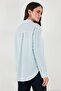 Regular Fit Long Sleeve Pocketed Striped Shirt Women's Shirt 6772895 - 7
