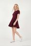 Regular Fit Crew Neck Pleated Mini Dress Women's Dress 5866342 - 3