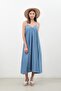 Women's Thin Strap Jean Dress - 8