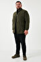 Regular Fit Mock Neck Zippered Large Size Fleece Cardigan Men's Cardigan 5906028B - 3