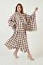 Cotton Relaxed Fit Asymmetrical Checkered Midi Skirt Women's Skirt 6921284 - 4