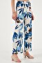 Patterned Elastic Waist Wide Leg Trousers Women's Pants 5869018 - 5
