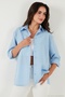 Cotton Regular Fit Shirt with Cut-Out Slit Detail Women's Shirt 6772920 - 6