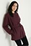 Regular Fit Crew Neck Belt Detailed Trench Coat Women's Trench Coat 6927672 - 4