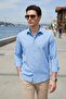 Cotton and Linen Blend Regular Fit Classic Collar Long Sleeve Shirt Men's Shirt Cf26S1210134 - 2