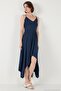 Asymmetrical Cut Regular Fit Midi Length Strappy V-Neck Dress Women's Dress 5866131 - 6