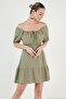 Gathered Front Balloon Sleeve Mini Dress Women's Dress 5869005 - 3