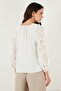Cotton Regular Fit Balloon Sleeve Embroidered Blouse Women's Bluz 6110936 - 7