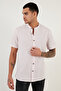 Linen Look Collar Short Sleeve 100% Cotton Shirt Men's Shirt - 4