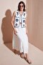 Lined Embroidered Regular Fit Round Neck Crop Vest Women's Vest 611Yl129 - 3