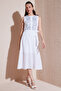 Embroidered Regular Fit Sleeveless Midi Dress Women's Dress 611El00959 - 2