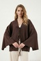 Cotton Relaxed Fit Tie-Up Slit Sleeve Detailed Shirt Women's Shirt 6925425 - 3