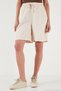 Cotton Standard Fit Normal Waist Tie Pocket Shorts Women's Shorts 668Yp5326 - 3