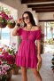 Gathered Front Balloon Sleeve Mini Dress Women's Dress 5869005