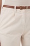 Stretch Cotton Regular Fit High Waist Straight Short Leg Belted Trousers Women's Pants 668Yp5335 - 6
