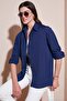 Cotton Regular Fit Shirt with Cut-Out Slit Detail Women's Shirt 6772920 - 2