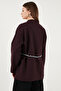 Regular Fit Double Breasted Collar Scarf Belted Blazer Jacket Women's Jacket 6927673 - 6