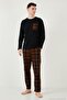 Plaid Pocketed Elastic-Waist 100% Cotton Regular Fit Pajama Set Men’s Pajama Set 657200 - 3