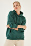 Regular Fit Cotton Hooded Collar Hooded Winter Sweatshirt Women's Sweat 5863854 - 3