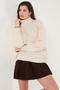 Oversize Fit Turtleneck Soft Textured 2'Li Package Knitwear Sweater Women Sweater 680Kz00469S2 - 3
