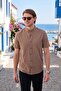 Linen Look Prevailing Collar Short Sleeve 100% Cotton Shirt Men's SHIRT CF21S113899