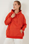 Regular Fit Cotton Hooded Collar Hooded Winter Sweatshirt Women's Sweat 5863854 - 3