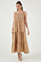 Relaxed Fit Flounced Long Dress Women's Dress 611El010 - 5
