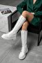 Bany White Lace Up Side Zipper Daily Women's Boots - 3