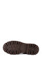 Women's Brown Zippered Thick Heeled Boots - 5