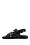 Men's Black Adjustable Velcro Strap Genuine Leather Sandals - 4